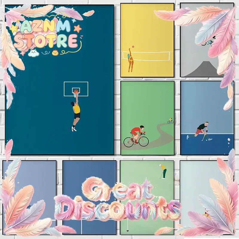 Home Decor Enthusiast - Sports Enthusiasts Illustration Series Theme Canvas