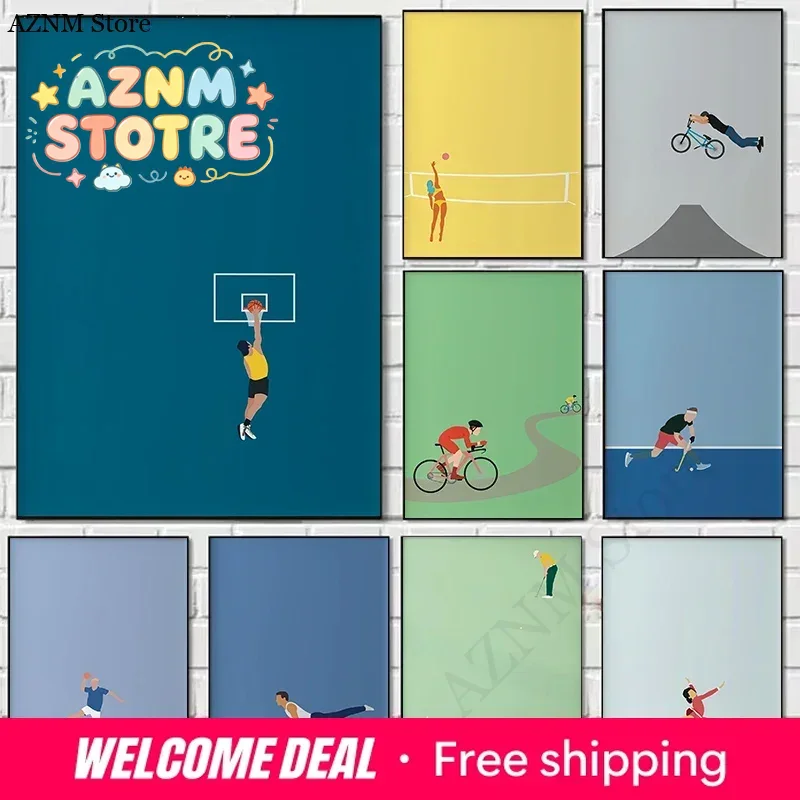 Home Decor Enthusiast - Sports Enthusiasts Illustration Series Theme Canvas
