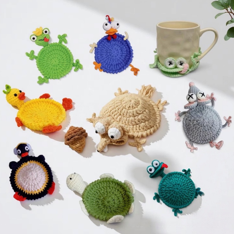 Yarn Home Decor - Creative Crochet Lizard Coaster Fun Handmade