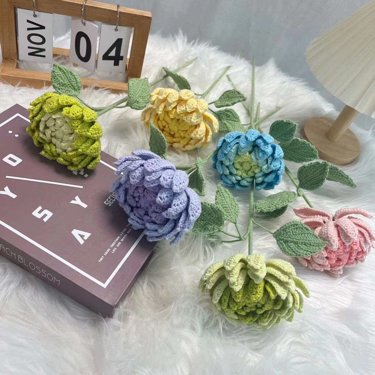 Yarn Home Decor - Dahlia Finished Products Handmade Bouquet Home