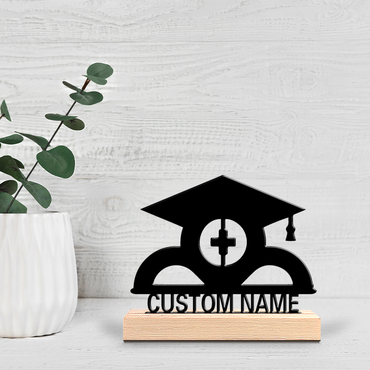 Home Decor Statue - 1pc graduation cap Customizable Name Tin