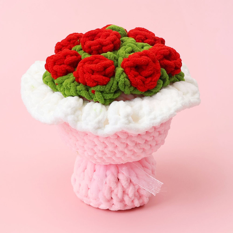 Yarn Home Decor - Valentine's Day Gift Bouquet Finished Product