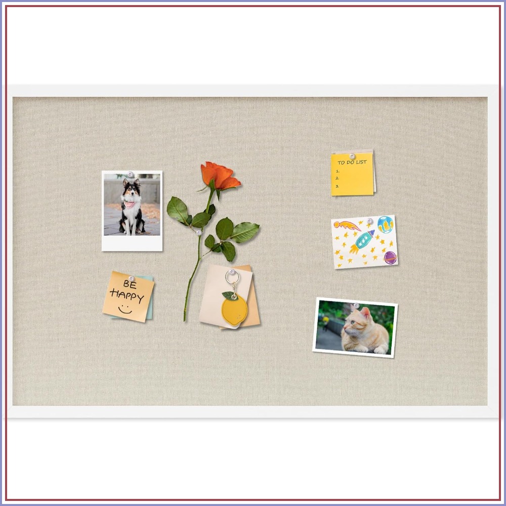 Home Decor Vision Board - Cork Board 30x20 Inches Linen White