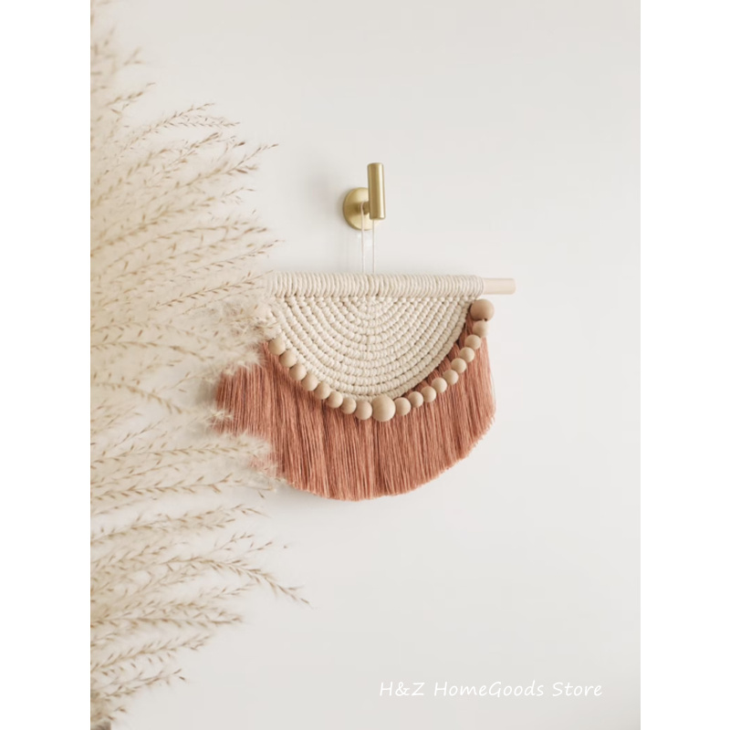 Yarn Home Decor - Macrame Wall Hanging Tapestry With Wood