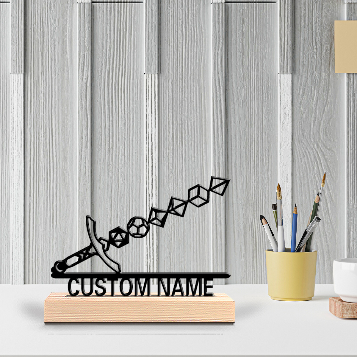 Home Decor Statue - 1pc Abstract sword Customizable Text Metal
