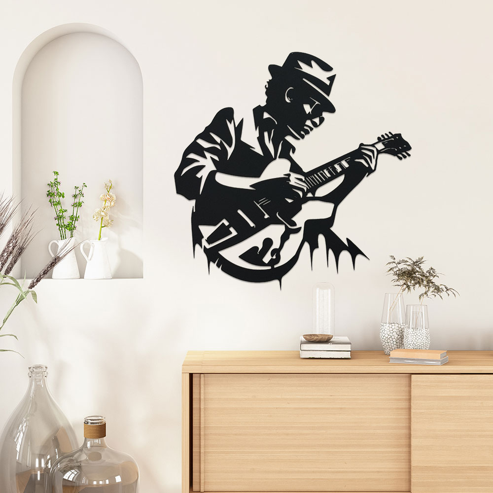 Guitarist Metal Wall Art,1pc U - Home Decor Enthusiast ulasan dan harga