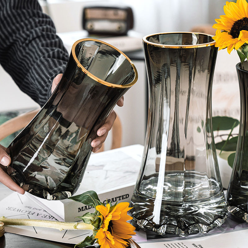 Light luxury gold-painted crea - Glass Vase Nordic ulasan dan harga