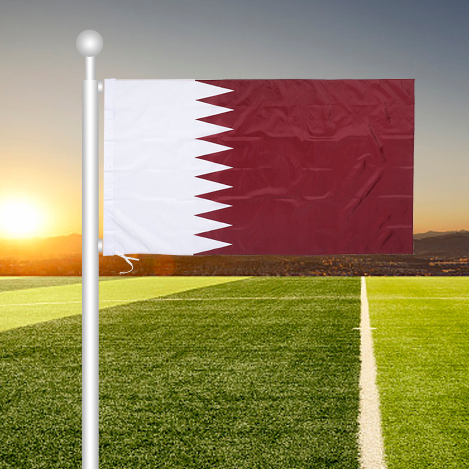 Qatar Hanging Nation Flag Poly - Home Decor Qatar ulasan dan harga