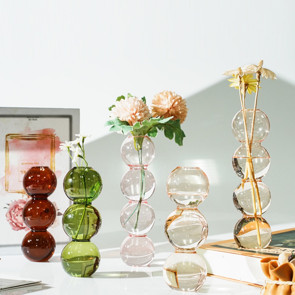 Simple Style Coloful Glass Vas - Glass Vase Nordic ulasan dan harga