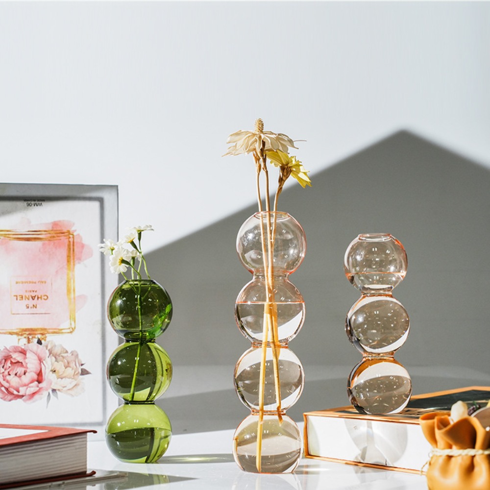 Simple Style Coloful Glass Vas - Glass Vase Nordic ulasan dan harga