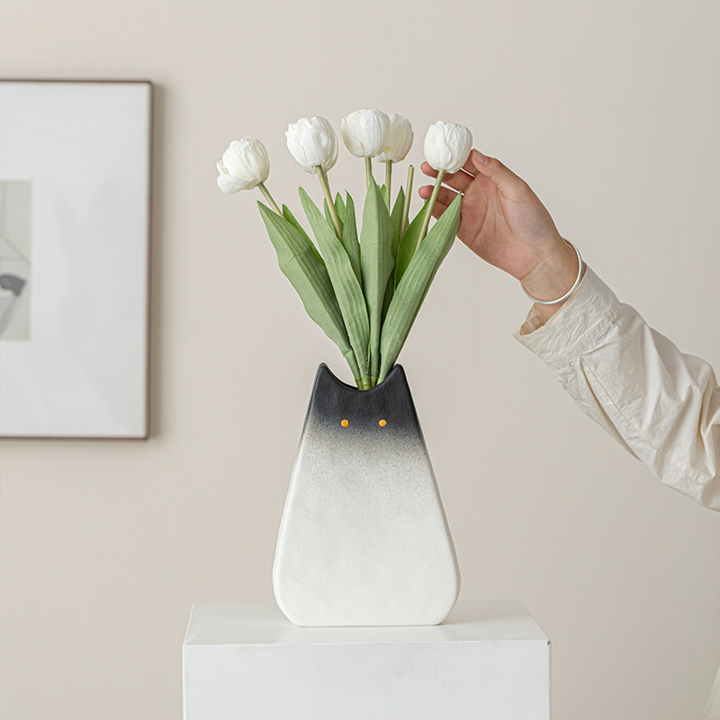 Cute Cat-like Ceramic Vase, No - Glass Vase Nordic ulasan dan harga
