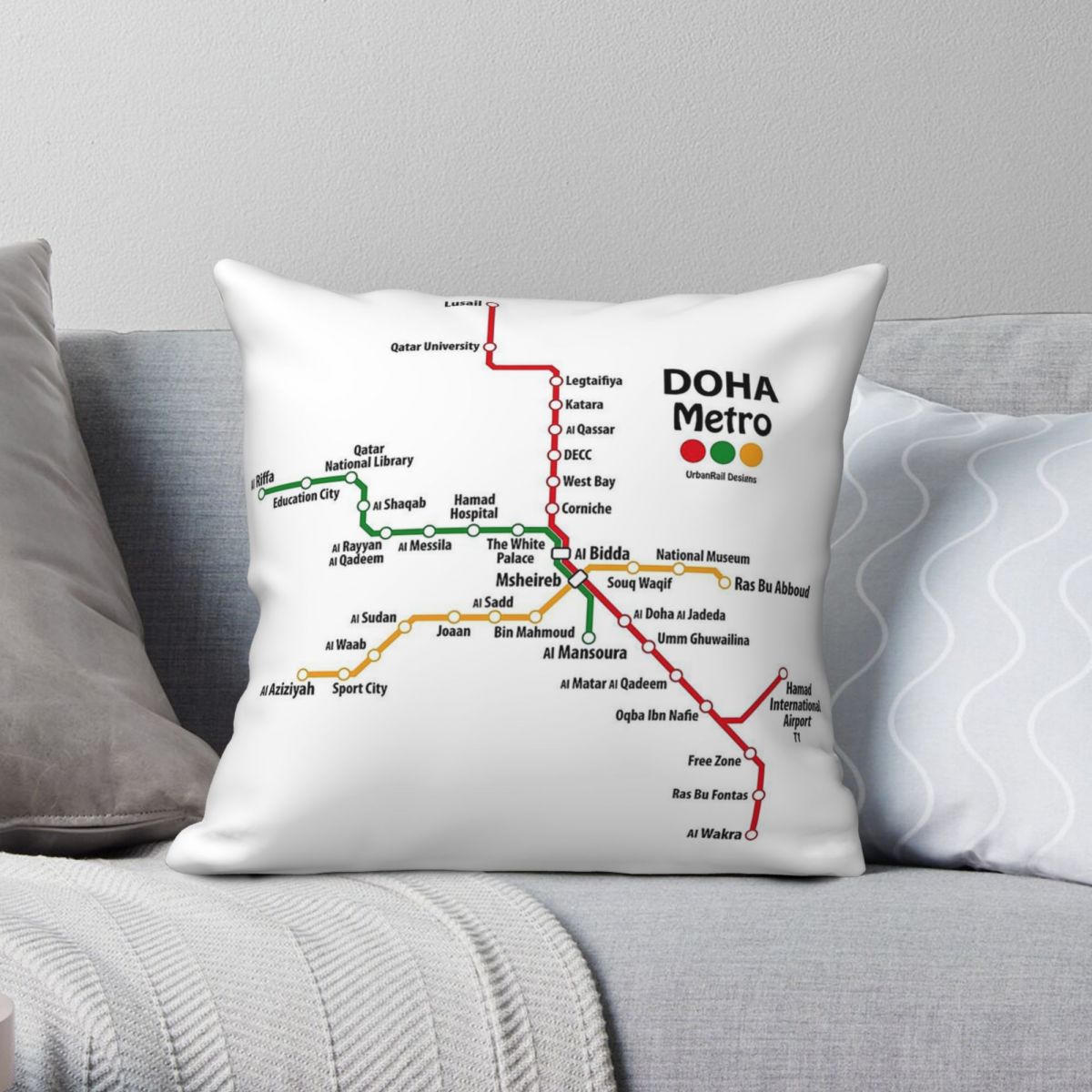 Qatar Doha Metro Map Square Pi - Home Decor Qatar ulasan dan harga