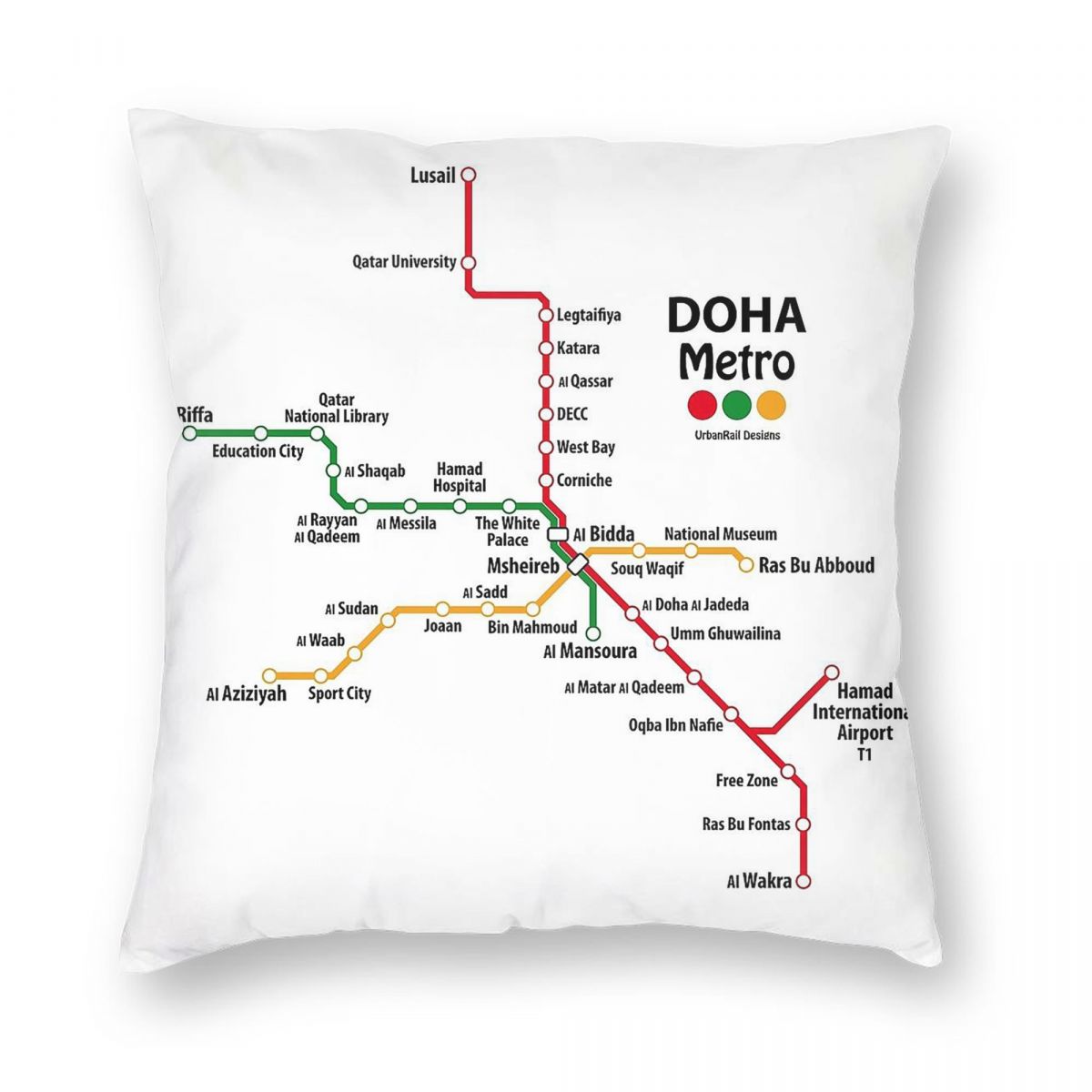 Qatar Doha Metro Map Square Pi - Home Decor Qatar ulasan dan harga