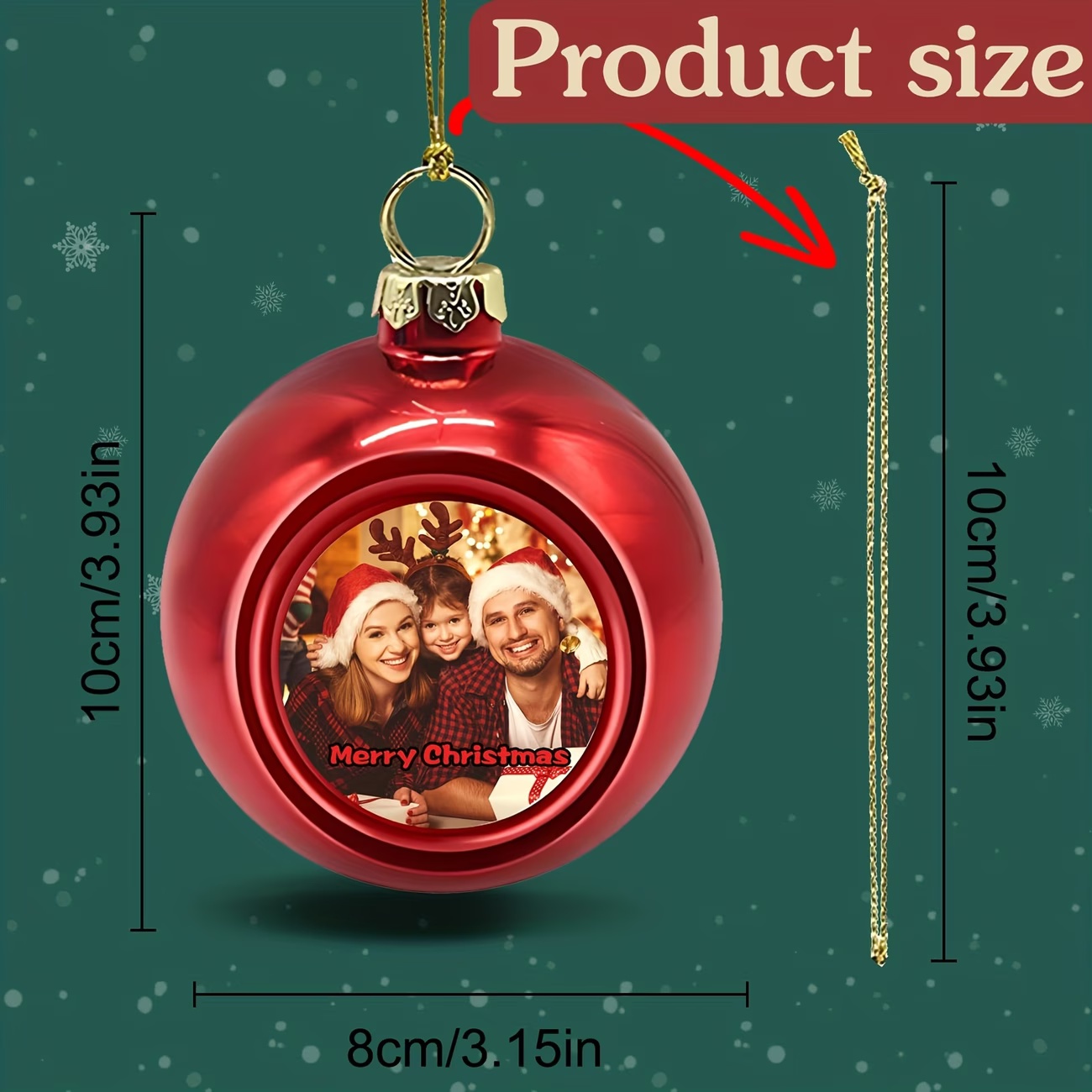 Custom Photo Christmas Ornamen - Home Decor Xmas ulasan dan harga