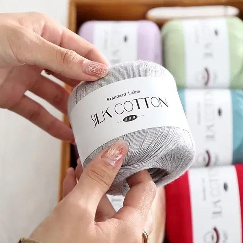 50g/PC Silk Lace Cotton Milk C - Yarn Home Decor ulasan dan harga