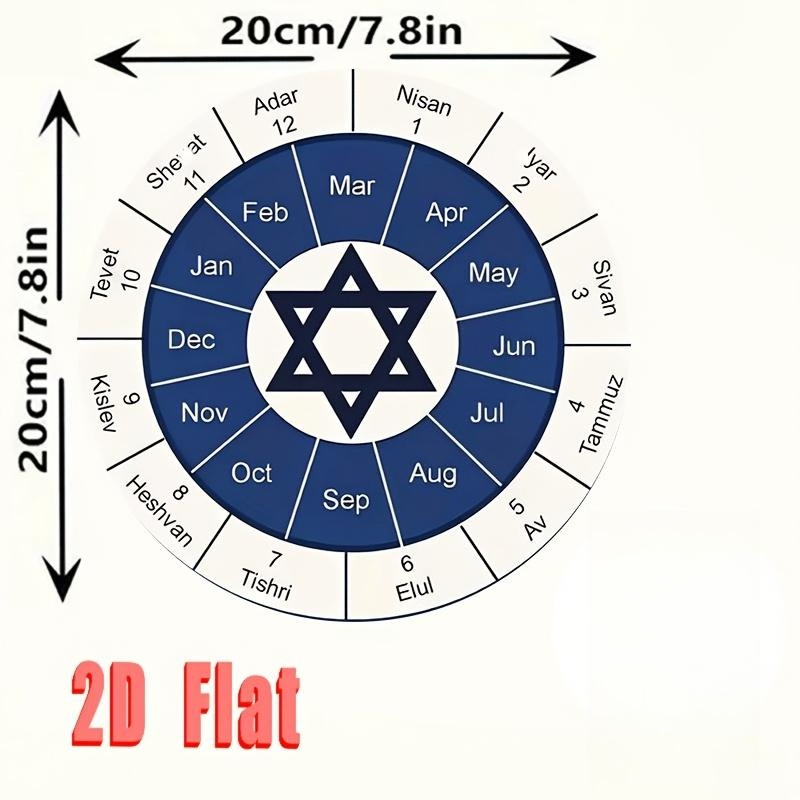 CIFBUY  Jewish Calendar Alumin - Home Decor Room ulasan dan harga