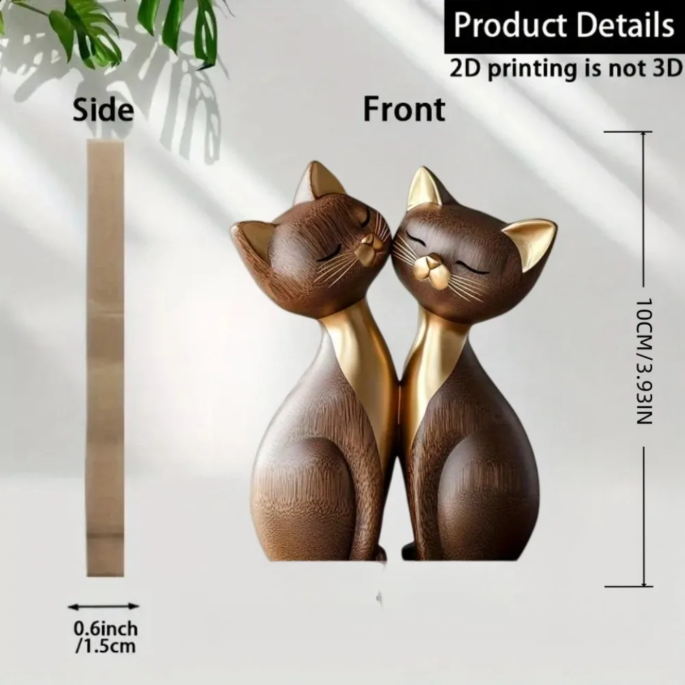 Wooden Kitten Couple Sculpture - Home Decor Enthusiast ulasan dan harga
