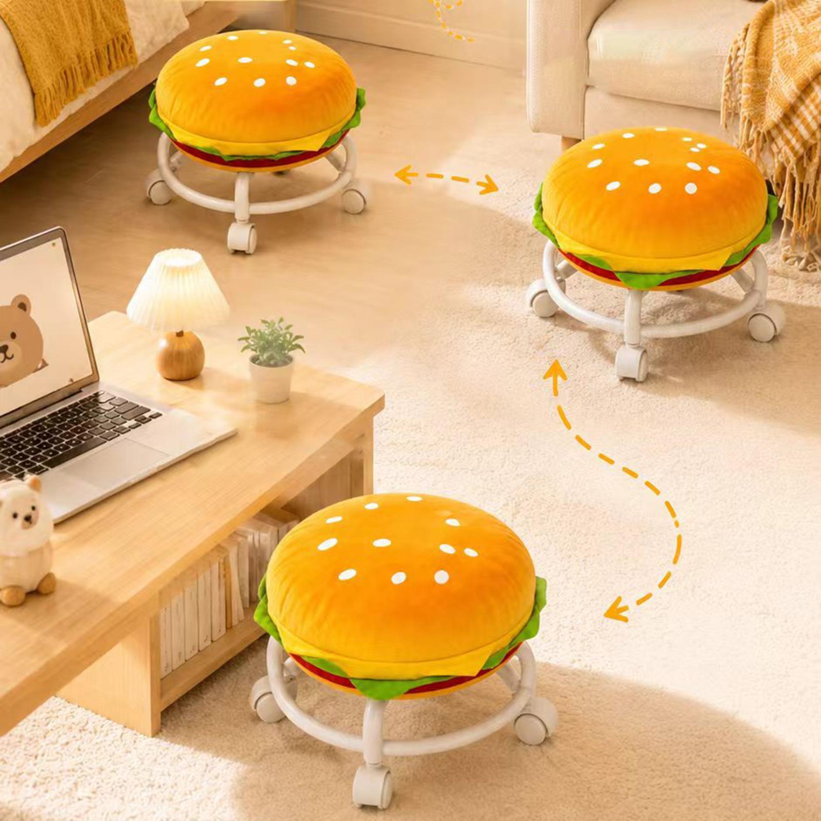 Stool With Wheels Hamburger Co - Home Decor On Wheels ulasan dan harga
