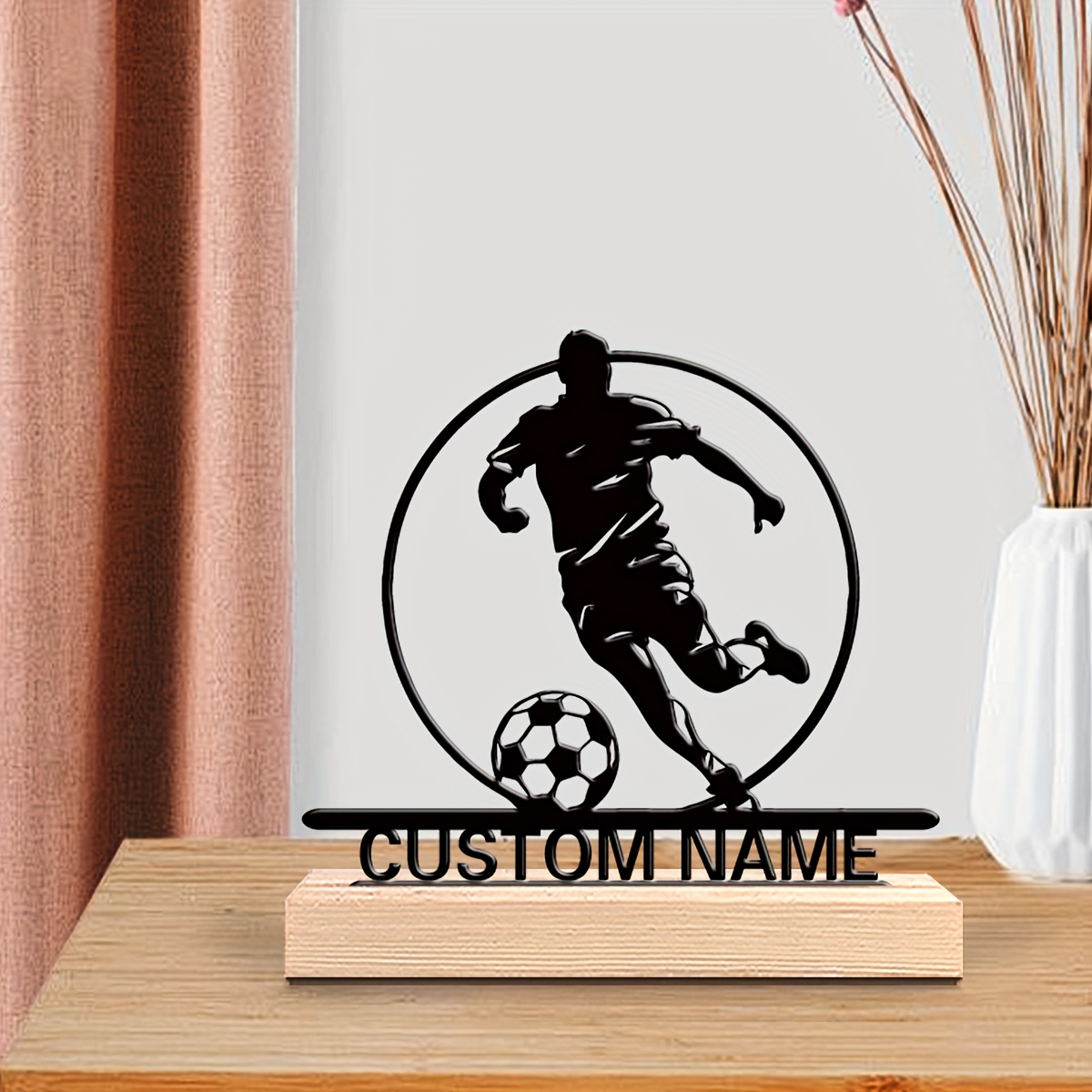 Custom Soccer Player Metal Sta - Home Decor Statue ulasan dan harga