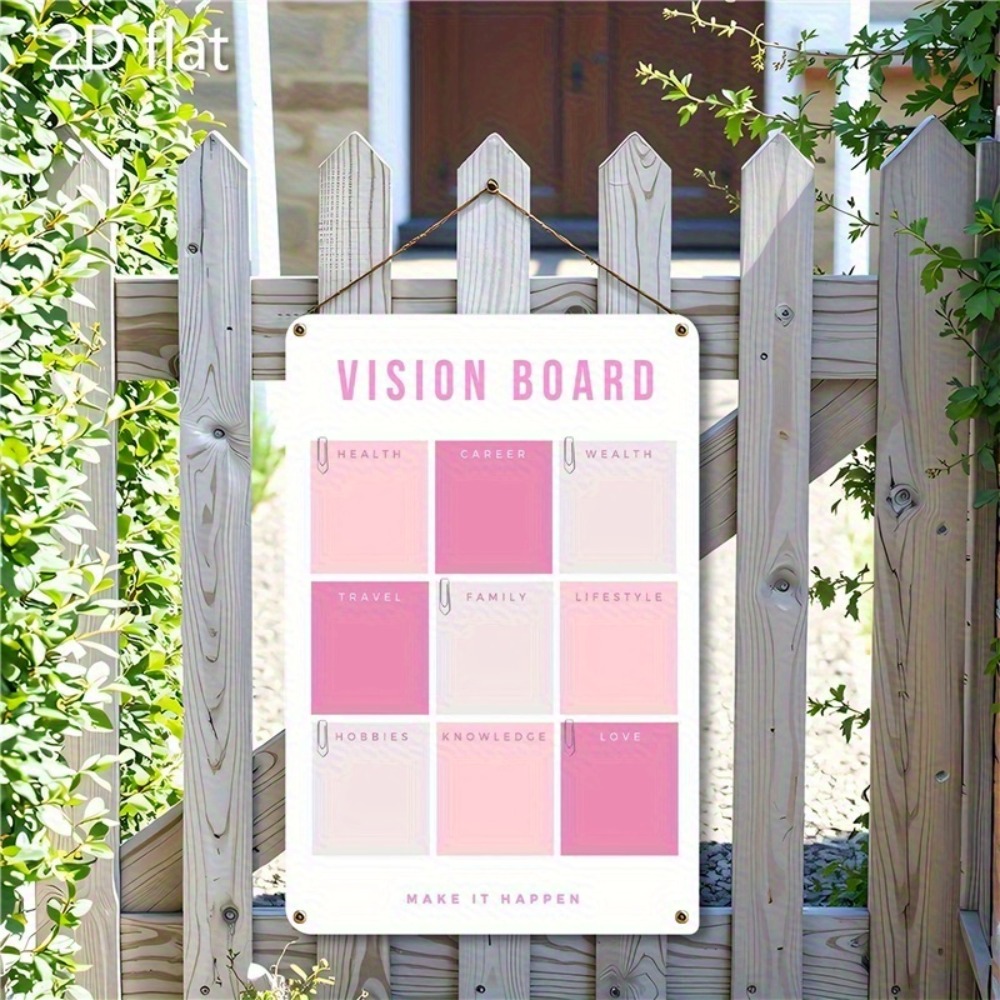 2D Flat Metal Wall Art, Pink W - Home Decor Vision Board ulasan dan harga
