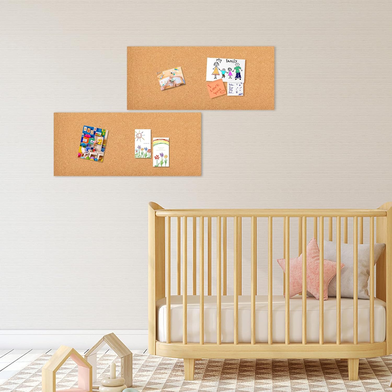 6-Piece Cork Board Bulletin Bo - Home Decor Vision Board ulasan dan harga