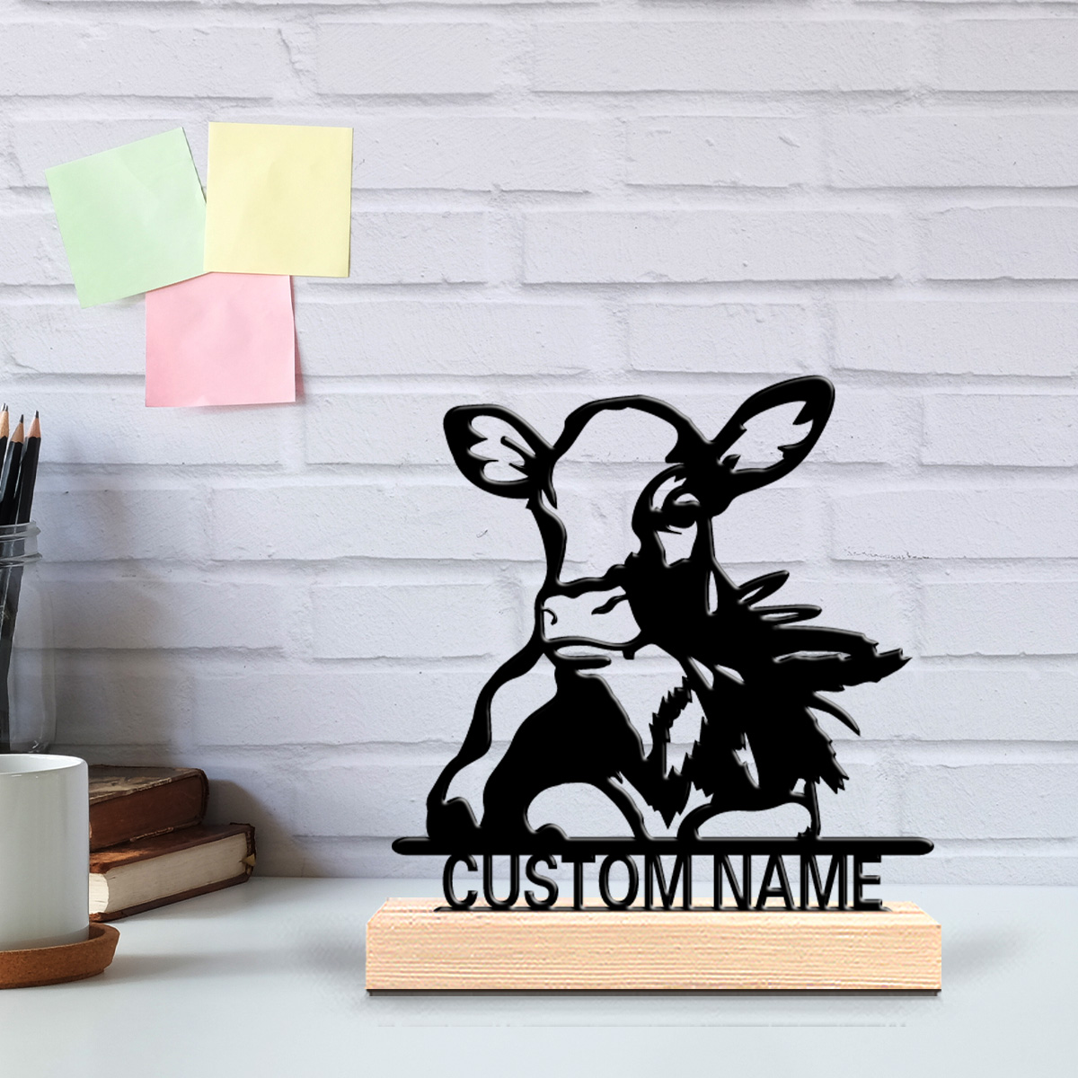 1pc Creative cow Custom Name M - Home Decor Statue ulasan dan harga