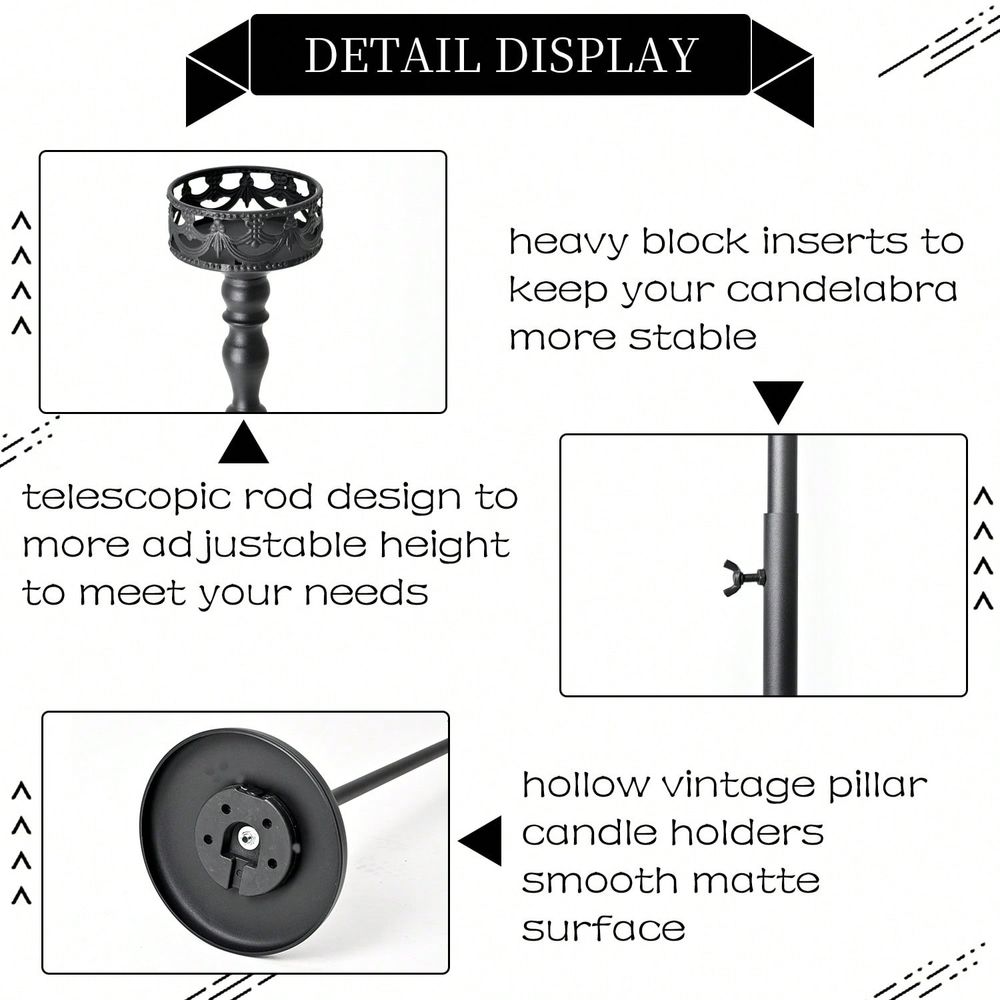 Adjustable Metal Taper Candle  - Home Decor Event ulasan dan harga