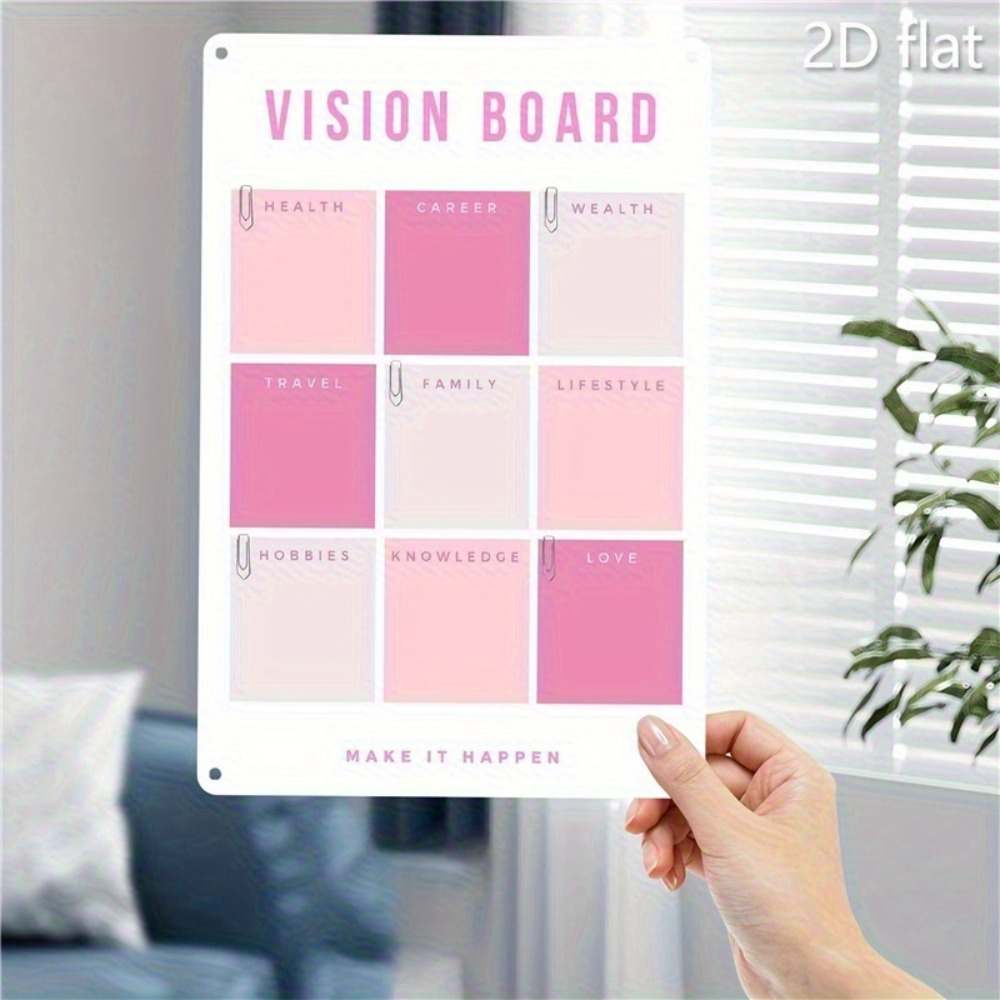 2D Flat Metal Wall Art, Pink W - Home Decor Vision Board ulasan dan harga