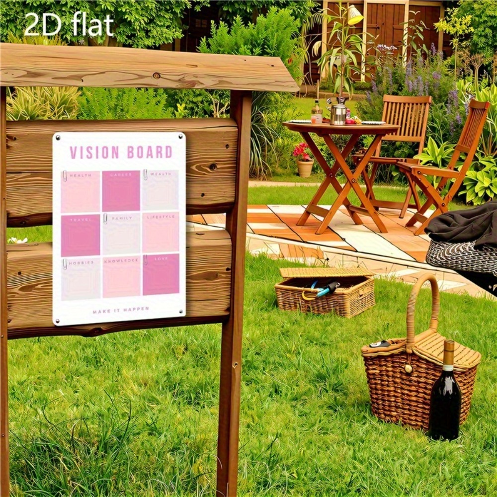 2D Flat Metal Wall Art, Pink W - Home Decor Vision Board ulasan dan harga