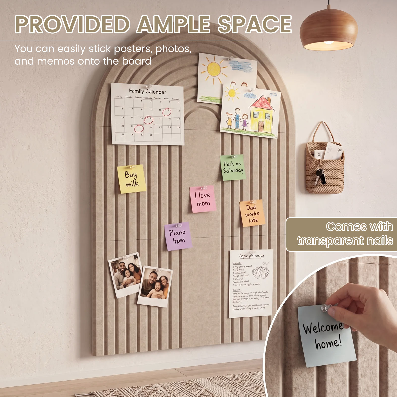 Large Arched Felt Bulletin Boa - Home Decor Vision Board ulasan dan harga