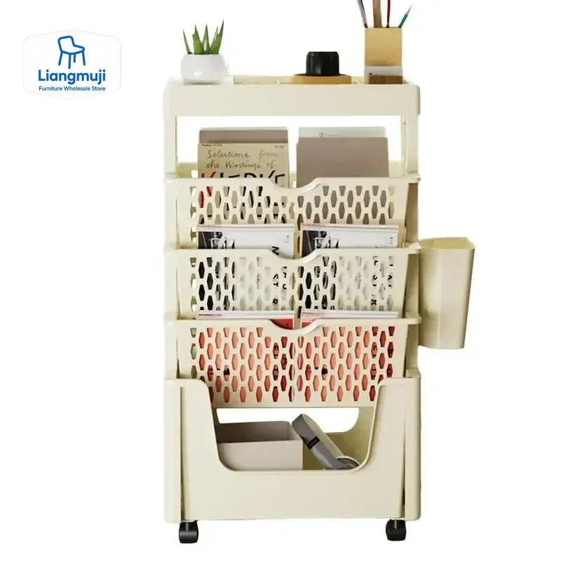 5 Tier Movable Book Shelf On W - Home Decor On Wheels ulasan dan harga