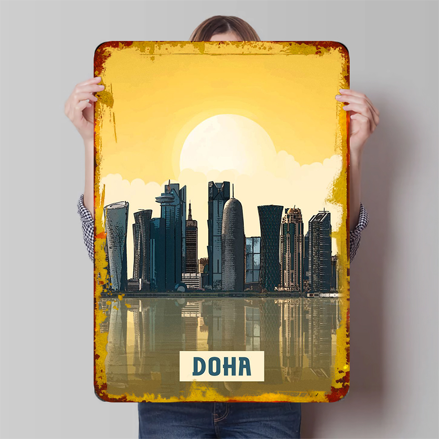 Doha Skyline Metal Wall Art Qa - Home Decor Qatar ulasan dan harga