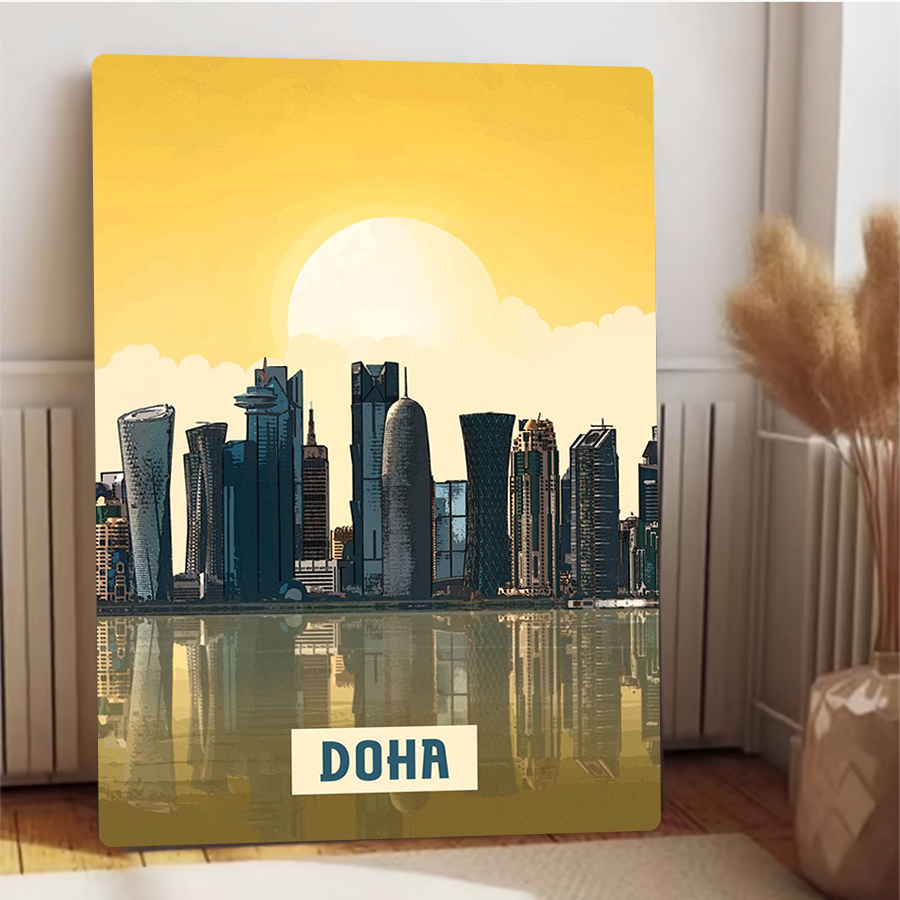 Doha Skyline Metal Wall Art Qa - Home Decor Qatar ulasan dan harga