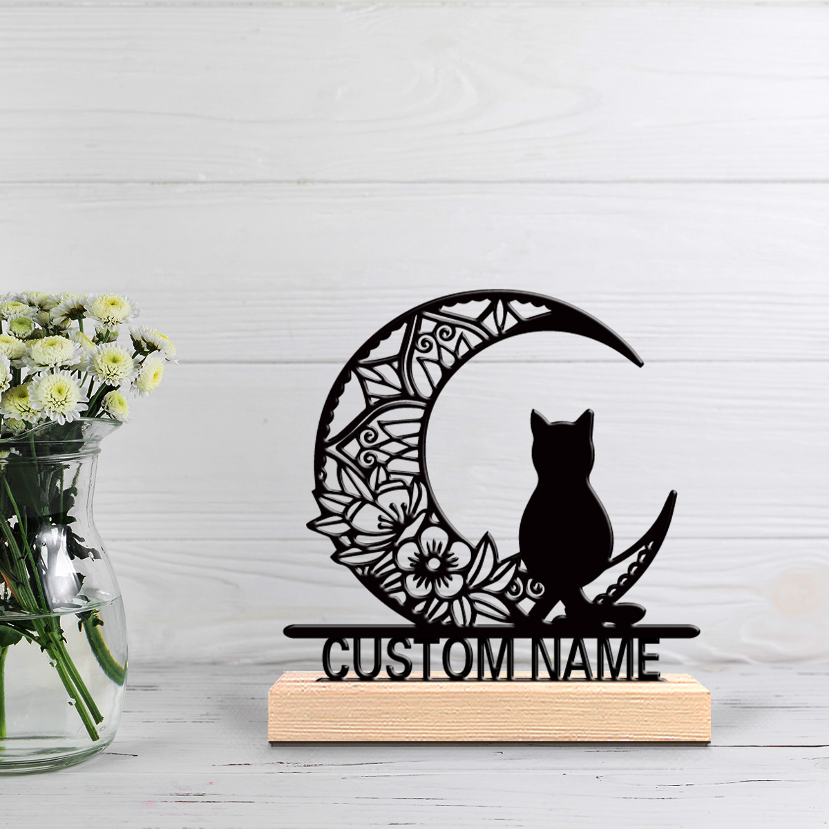 1pc Abstract moon cat Personal - Home Decor Statue ulasan dan harga
