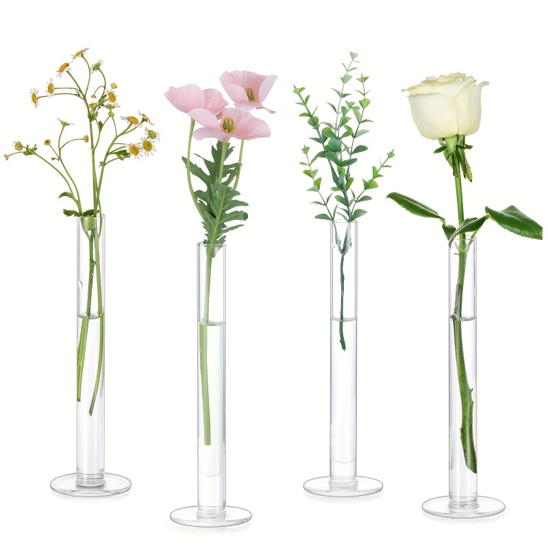 4Pcs Slim Straight Acrylic Vas - Glass Vase Nordic ulasan dan harga